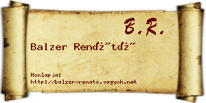 Balzer Renátó névjegykártya